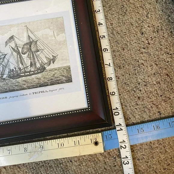VTG Capt Sterrett Enterprise paying tribute Tripoli August 1801 Frame Art Print - Picture 2 of 8